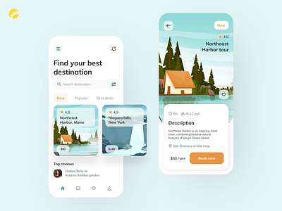 Travel app design concept accommodation android app app booking clean concept desciption design design concept ios app design rating relax review tourism travel travelling ui user friendly ux vacation