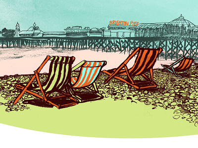 Brighton Pier beach brighton england illustration ink observation pier uk visual journalism