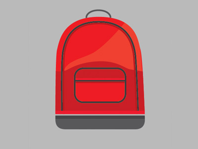 A Backpack art backpack clean illustration line red school