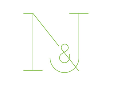N & J ampersand j letter monogram n wedding