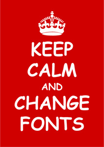 Keep Calm and Change Fonts comic sans keep calm poster red