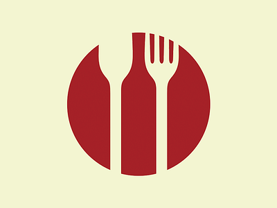 Wine Dinner Logo brand dinner fork icon identity logo plate spoon wine
