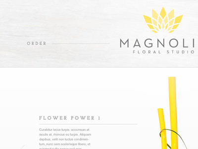Magnolia Floral design floral flower header josefin magnolia nav neutraface website