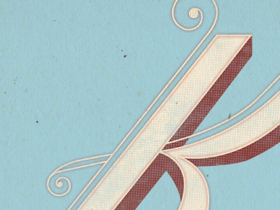 K curly dropcap k letter type typography whimsical