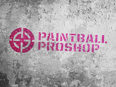 Paintball Proshop brand identity cmyk grunge logo logo design logo design branding magenta oklahoma stencil
