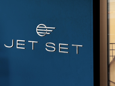 Jet Set Wall Sign blue brand branding identity design logo oklahoma