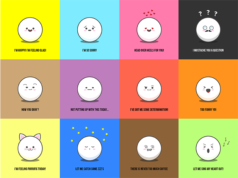 Little Faces icons emoji character design illustration