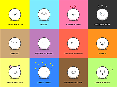 Little Faces character design emoji icons illustration