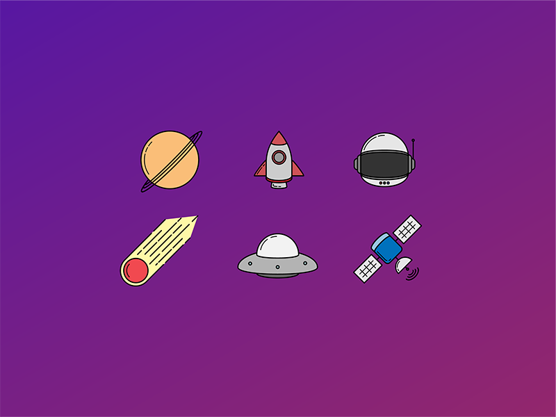 Out of This World vector art illustrations icons space