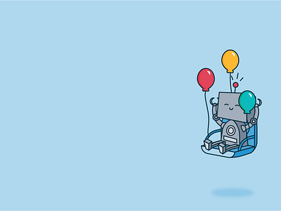 Celebrate! balloons celebrate happy illustration robot robots