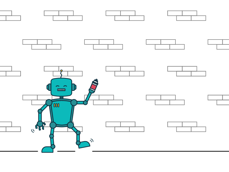 Robot Graffiti tagger illustration graffiti funny robot robots