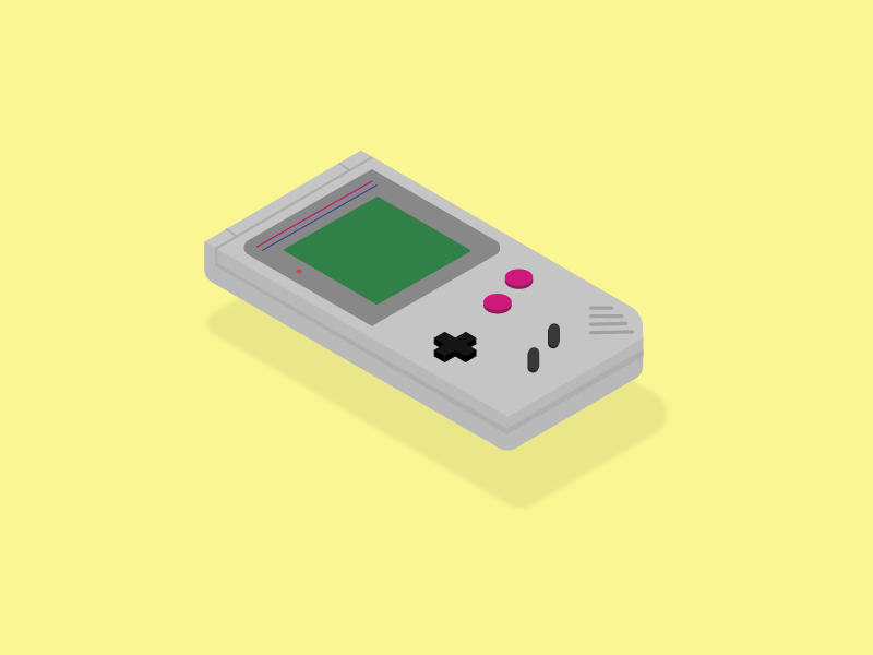 Gameboy nintendo illustration isometric design isometric old school throwback console gaming gameboy