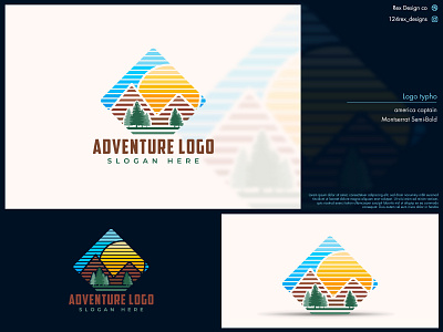 Adventure logo adventure logo creative creative logo elegant logo forest logo graphic design illustration line art logo mountain logo pine woodland sun logo travel logo vector