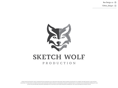 Sketch wolf coyote howling illustration logo sketch