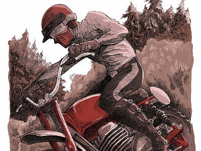 Personal illustration - classic mx poster classicmx graphic design illustration inking motocross motorcycle mx penandink