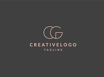 CG logo, Monogram logo, CG Flat Minimalist logo, abstract logo