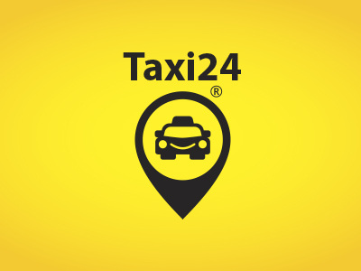 Taxi24 branding identity logotype pin taxi