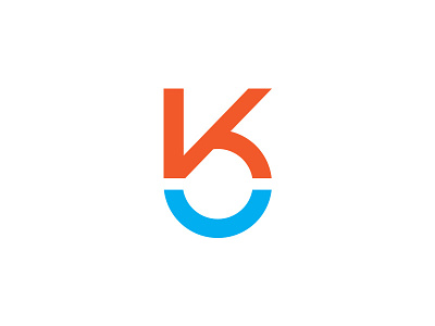 Another K blue cyan identity k logotype orange