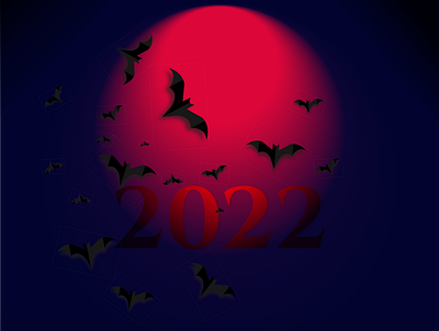 Dark Rendition of 2022 2022 bats dark earth graphic design illustration