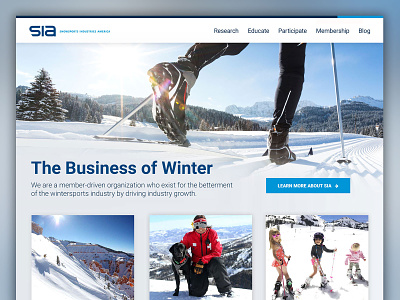 Snowsports Industries America Site Re-Design art direction brand web design