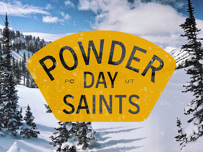 Powder Day Saints Compadre Badge brand design illustration logo typography