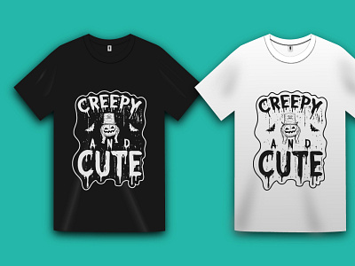 Creepy and cute Halloween T-shirt grunge