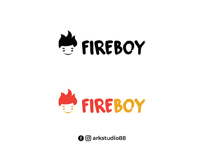 Fire Boy Logo branding creative design graphic design illustration logo typography ui ux vector