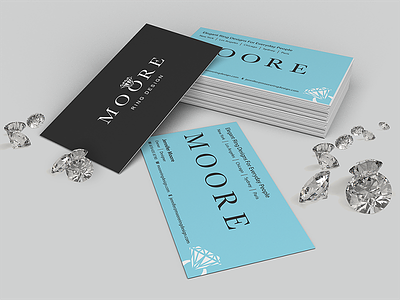 Moore Ring Design brand business cards classy diamonds identity jewelry logo