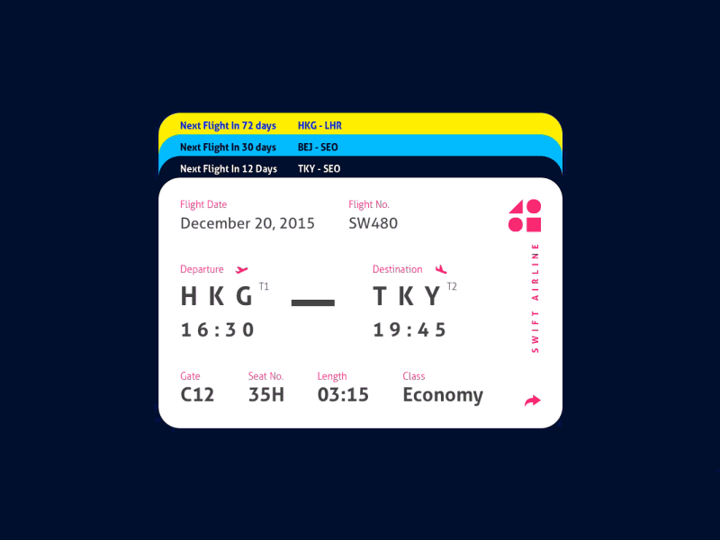 Boarding Pass - DailyUI#024 024 boarding challenge dailyui flight gif on pass ticket ui ux