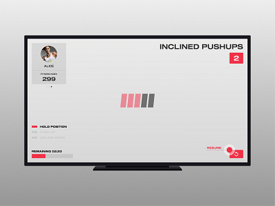 Fitness TV UI Screen Testing 02 clean design fitness gym health minimal screen simple tv ui ux wide