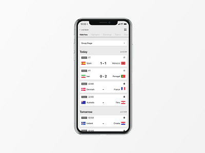 World Cup Database App Pitch Design - Matches