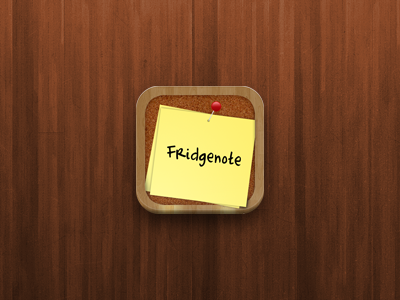 Fridgenote app icon cork icon ipad