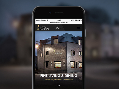 International hotel responsive restaurant website