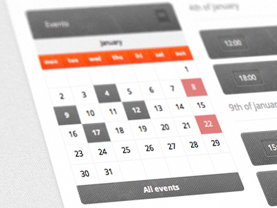 Events Calendar date events grey grunge web