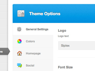 Theme Options Panel admin settings sidebar theme wordpress
