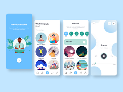 meditation app mobile UI