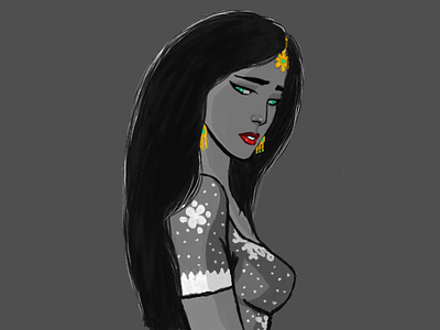 Indian girl digital art art design digital art digital painting graphic design illustration indian girl painting vector