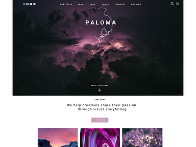 Paloma Main design landing page