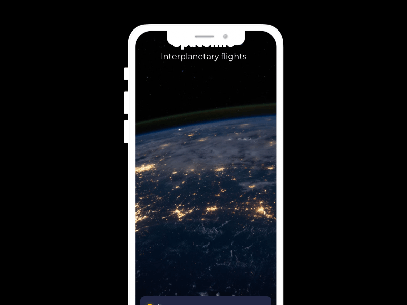 Interplanetary Flights App app concept concept app cosmos flight flight app flight search future loading planet search space spacex