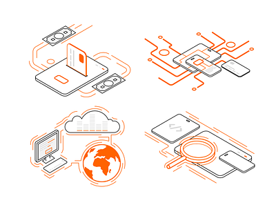 ING Bank Icons character design flat icon icons illustration iphone line line art flat vector