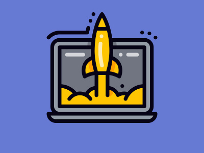 Launch, startup icon design flat icon icons illustration iphone line line art flat rocket startup vector