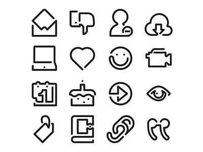 Social Media Icons - Set 2 - One Line Family character flat icon icons illustration iphone line line art flat social media ui vector