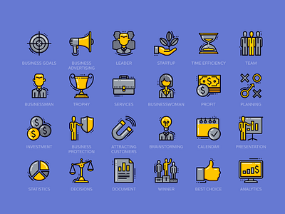 Business Set 2 Flat Line banking business chart design art diagram finance flat global goal icon icons line art money network office solution strategy ui uiux vector