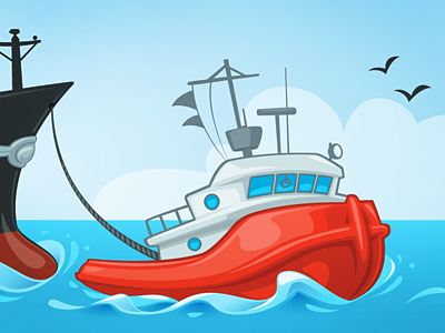 Tugboat boat illustration ship tugboat vector