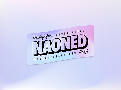 Greetings from Naoned - Holographic Sticker 🌈 breizh contest design gradient greetings holographic illustration illustrator logo nantes retro sticker stickers typography vector vintage