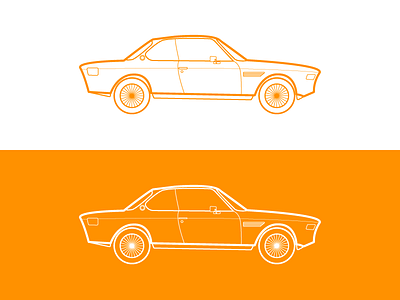 BMW E9 bmw car flat color illustration illustrator line sketch vector