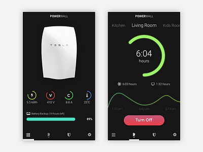 Tesla Powerwall App app redesign sketch tesla