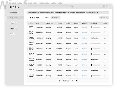 IVR Sys Dashboard Wireframe 2