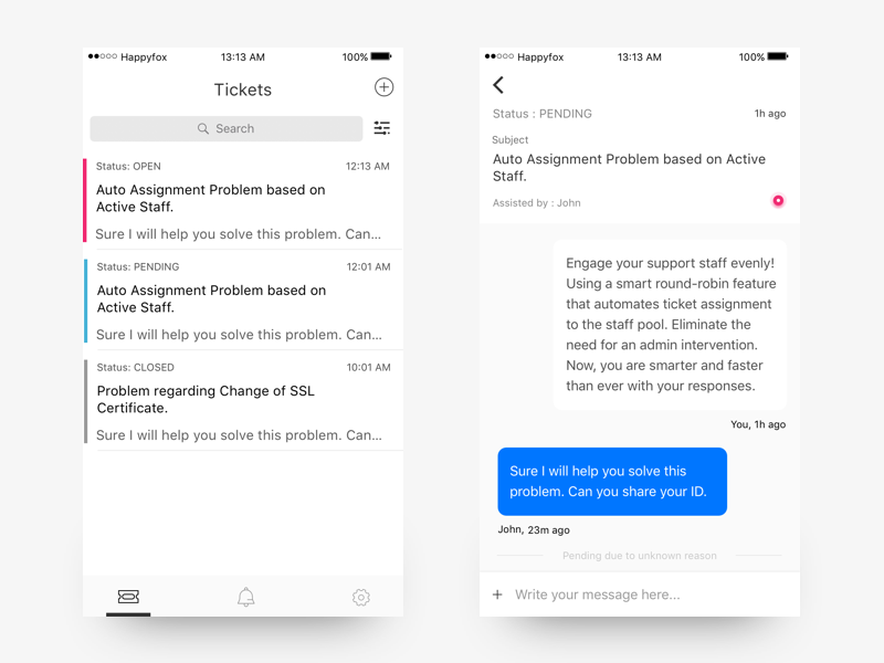 Helpdesk Ticket Chat App By Guna Seelan On Dribbble