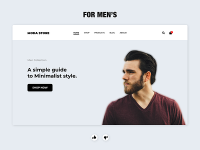 Web Design For Men's adobe xd design figma shop shopping store style web design